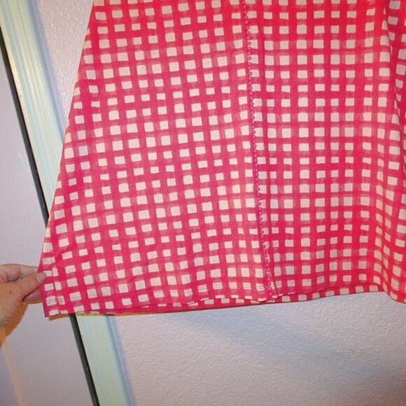 Lands End GINGHAM Tank Size LP TOP Sleeveless V-NECK Tunic POM POMS Cotton MODAL - Picture 4 of 9